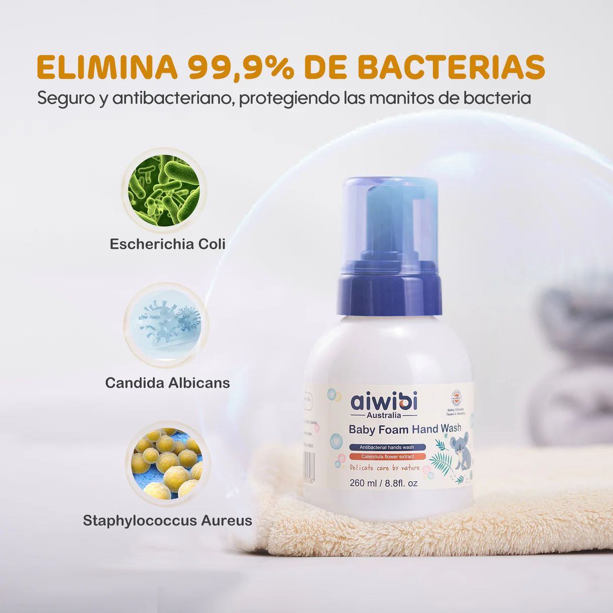 Jabón de Manos en Espuma Antibacterial 260 ml - Imagen 4
