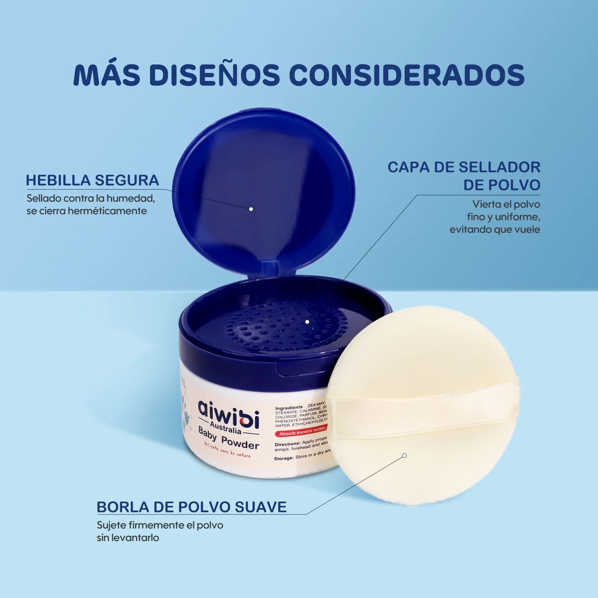 Polvo Corporal Sin Talco Aiwibi 140g - Imagen 6