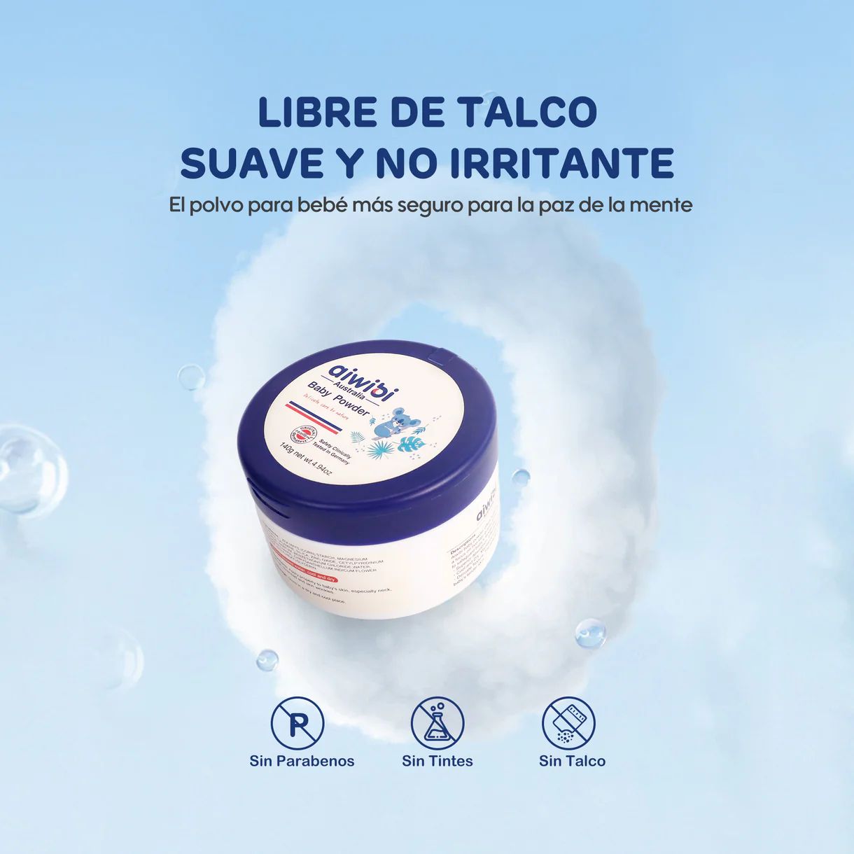 Polvo Corporal Sin Talco Aiwibi 140g - Imagen 8
